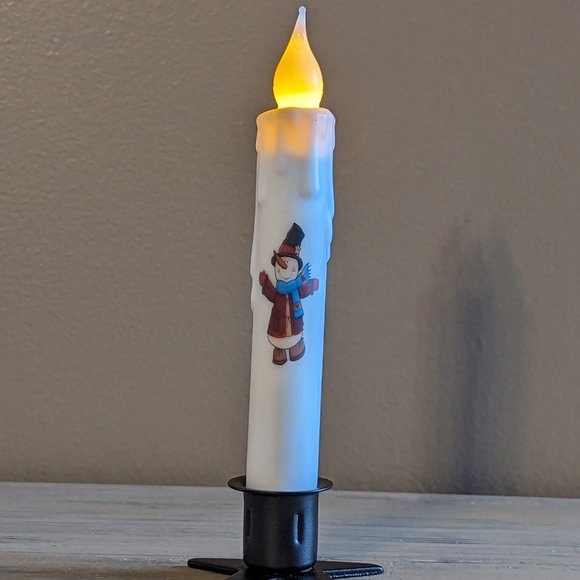 Candle Hand-Dipped Snowman  White - Picture 2 of 4